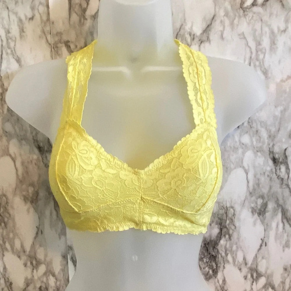 Free People Galloon Lace Racerback Yellow, sz XS - Picture 3 of 9